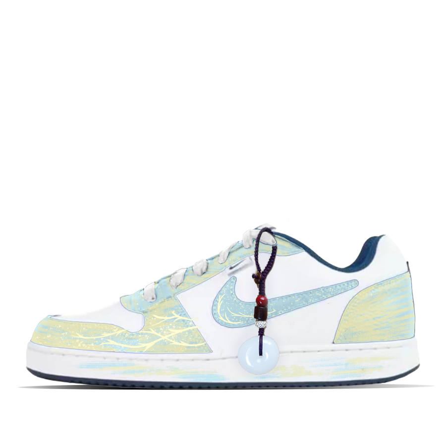 Nike Nike EBERNON Cyan Sky Abrasion Resistant Low top Skateboard Shoes Men's Blue White