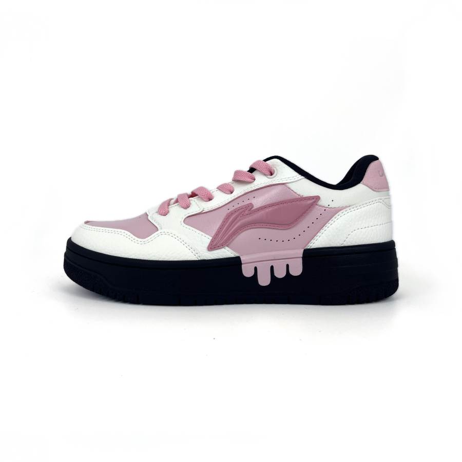 Li-Ning Li Ning Tianji Soft Coverage Slip Resistant And Abrasion Resistant Low top Skateboard Shoes Women's Pink White