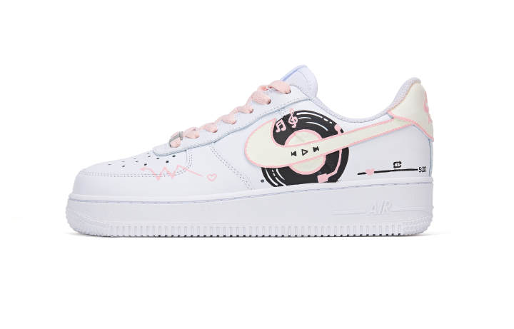 Nike Nike Air Force 1 Leather Low top Skateboard Shoes Unisex White Pink