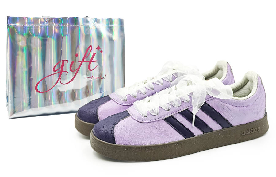 Adidas Neo VL Court 2.0 Slip Resistant Abrasion Resistant Low top Skateboard Shoes Unisex Black Purple