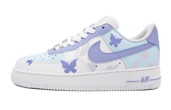 Nike Nike Air Force 1 Leather Slip Resistant, Abrasion Resistant, Lightweight Low top Skateboard Shoes Women's Blue White