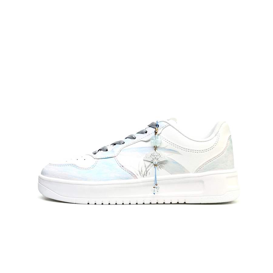 Anta Easy Abrasion Resistant Breathable Low top Skateboard Shoes Unisex Gray Blue