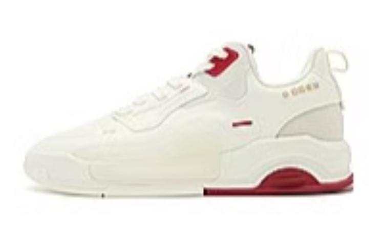 QIAODAN Crazy IV Quick Dry Impact Resistance Low top Skateboard Shoes Women's Beige Red