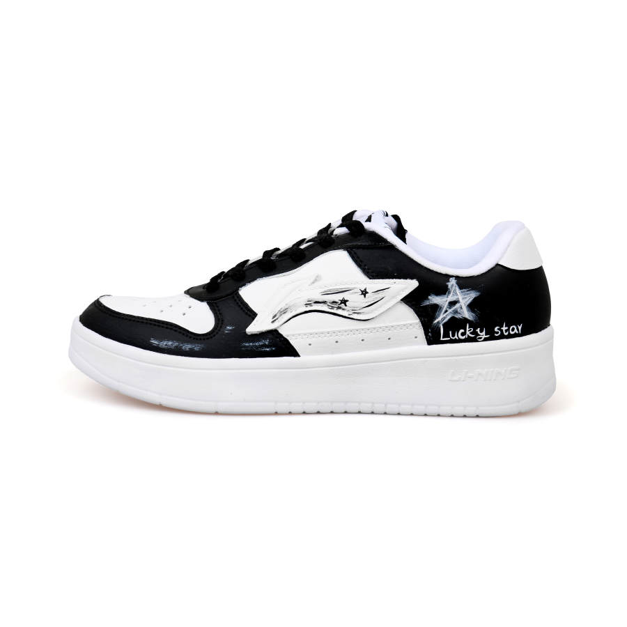 Li-Ning Li Ning Floating Boat Slip Resistant Cushioning Abrasion Resistant Low top Skateboard Shoes Men's Black White