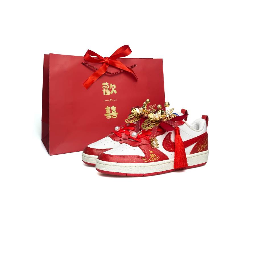 Nike Nike Court Borough Abrasion Resistant Low top Skateboard Shoes Women's White Red
