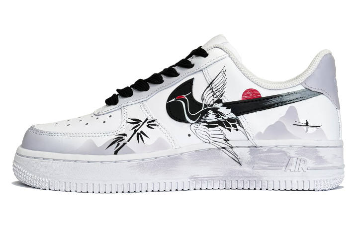 Nike Nike Air Force 1 Ink Rain Clouds Lightweight Low top Skateboard Shoes Women's Gray White