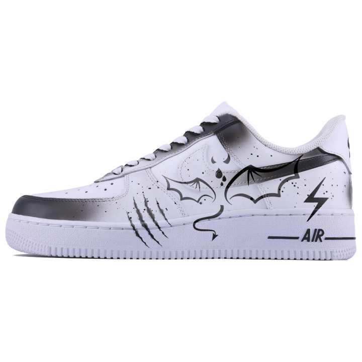 Nike Nike Air Force 1 Demon SDS Abrasion Resistant Abrasion Resistant Low top Skateboard Shoes Men's White Black