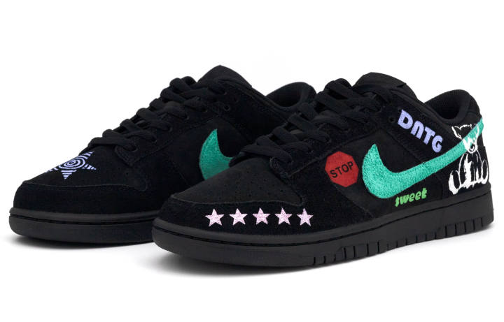 Nike Nike Dunk Suede Abrasion Resistant Abrasion Resistant Low top Skateboard Shoes Unisex Black