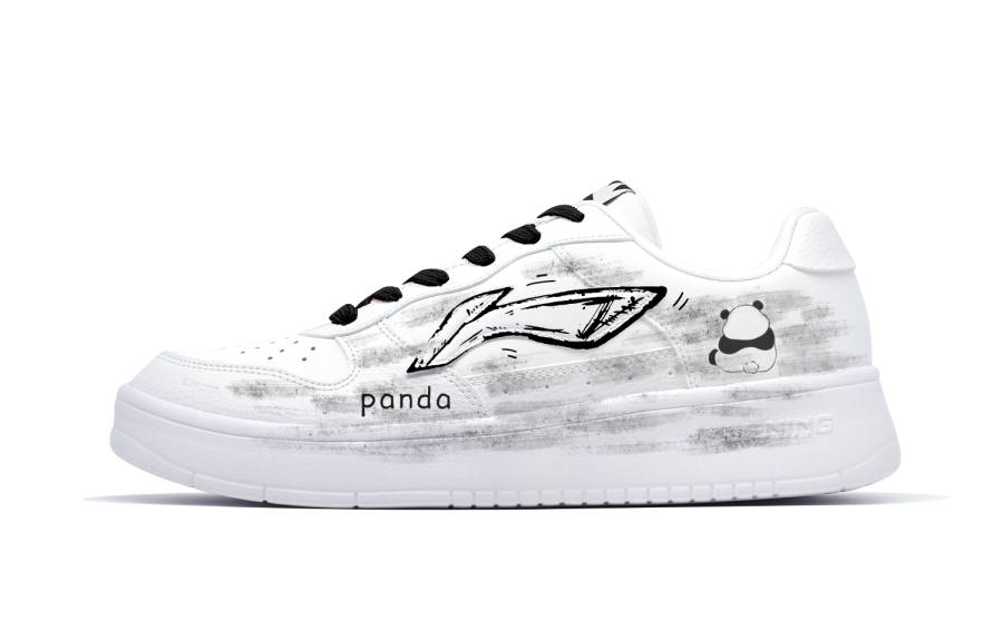 Li-Ning Li Ning Lightweight And Breathable Low top Skateboard Shoes Men's White Black