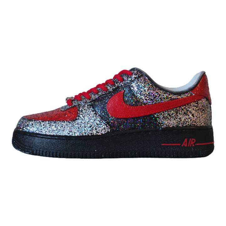 Nike Nike Air Force 1 Cosmic Dance Cow Leather Slip Resistant Slip Resistant Low top Skateboard Shoes Men's Silver Black