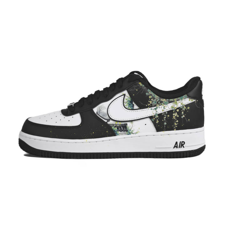 Nike Nike Air Force 1 Coverage Abrasion Resistant Low top Skateboard Shoes Unisex Black White