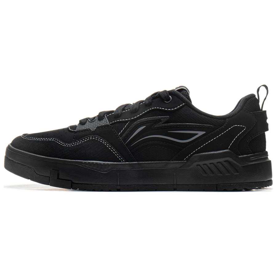 Li-Ning Li Ning Original Era Textile, Synthetic Leather Low top Skateboard Shoes Men's Black