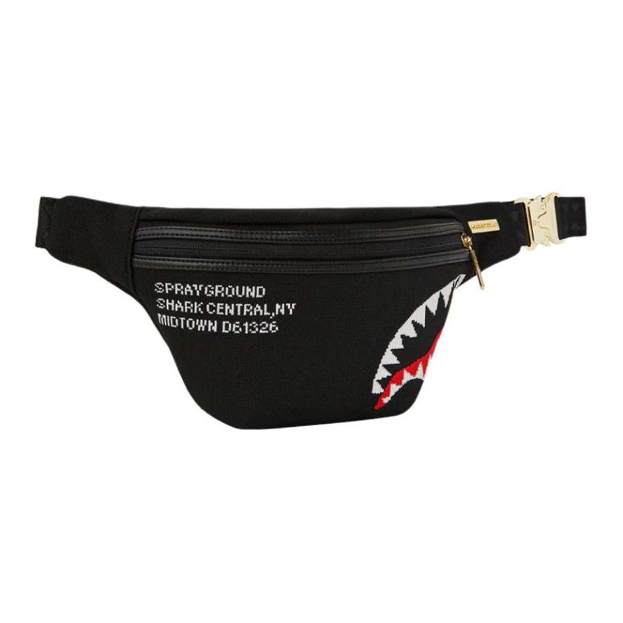 SPRAYGROUND Faux Leather Fanny Pack Unisex Black