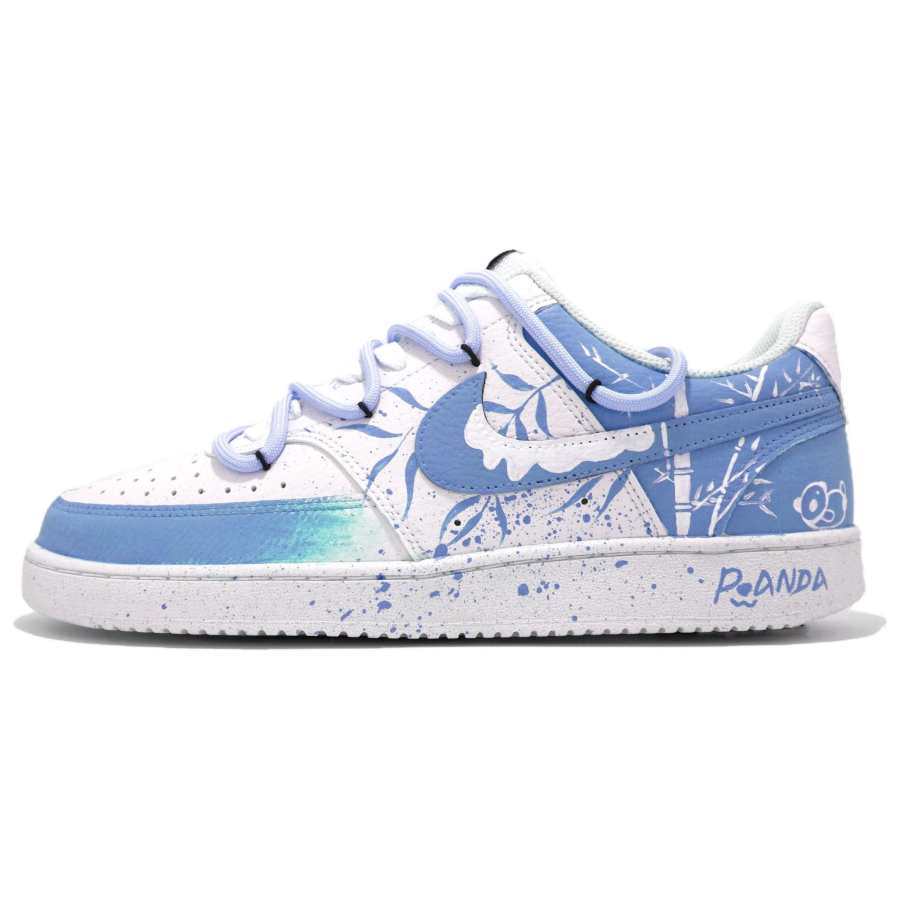 Nike Nike Court Vision 1 Non slip Lightweight Low top Skateboard Shoes Women's White Blue