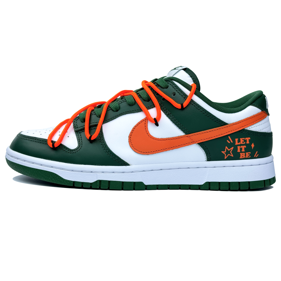 Nike Nike Dunk Slip Resistant Low top Skateboard Shoes Unisex White Green Orange