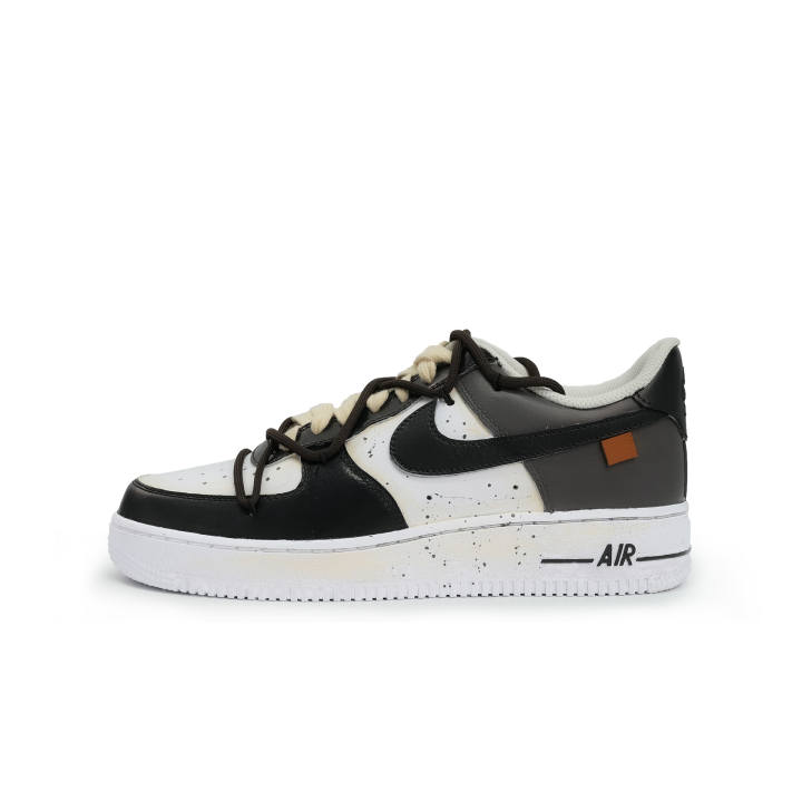 Nike Nike Air Force 1 Apocalypse Dune Slip Resistant Low top Skateboard Shoes Unisex Black White