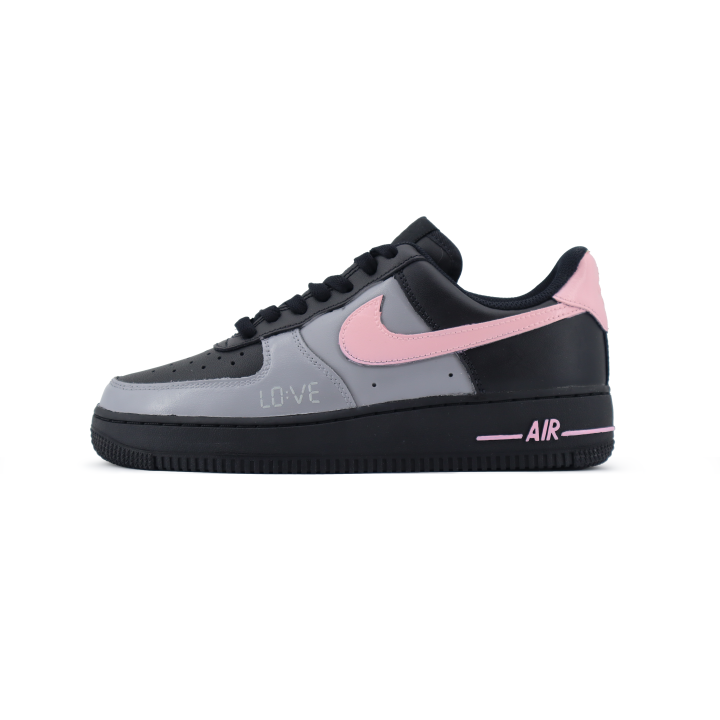 Nike Nike Air Force 1 Slip Resistant Abrasion Resistant Low top Skateboard Shoes Unisex Black Gray Pink