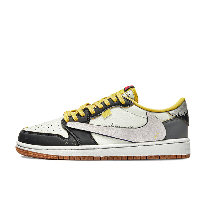 Jordan Jordan Travis Scott X Air Jordan ADCDAVINCI Eclipse Leather Abrasion Resistant Low top Skateboard Shoes Unisex
