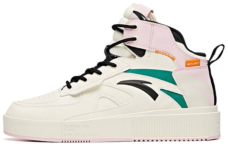 Anta Life Collection Textile, Synthetic Leather Abrasion Resistant Breathable High top Skateboard Shoes Women's