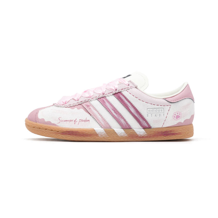 Adidas Originals Stadt Pink Cat Claws Abrasion Resistant Low top Skateboard Shoes Unisex
