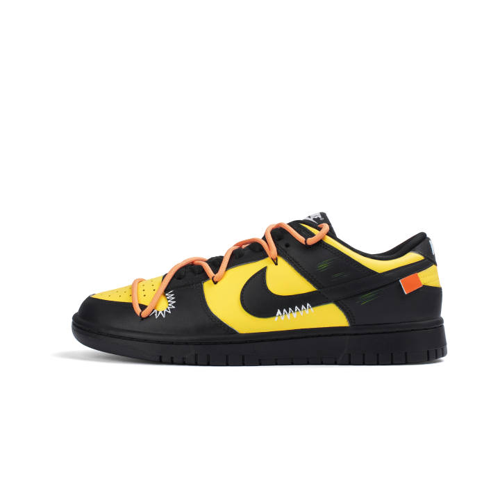 Nike Nike Dunk Leather Cushioning Abrasion Resistant Lightweight Low top Skateboard Shoes Unisex Black Yellow