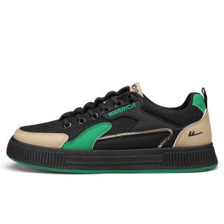WARRIOR Abrasion Resistant Lightweight Wear resistant And Lightweight Low top Skateboard Shoes Men's Black Green Brown