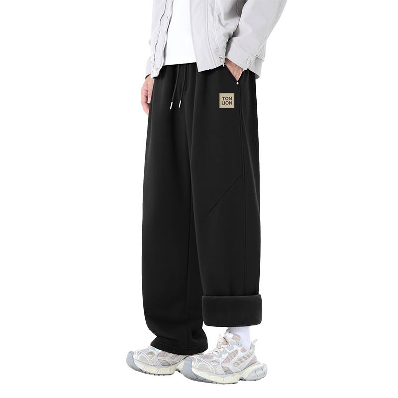Tonlion Casual Pants Unisex Thickened And Fleece Lined Scimitar Pants
