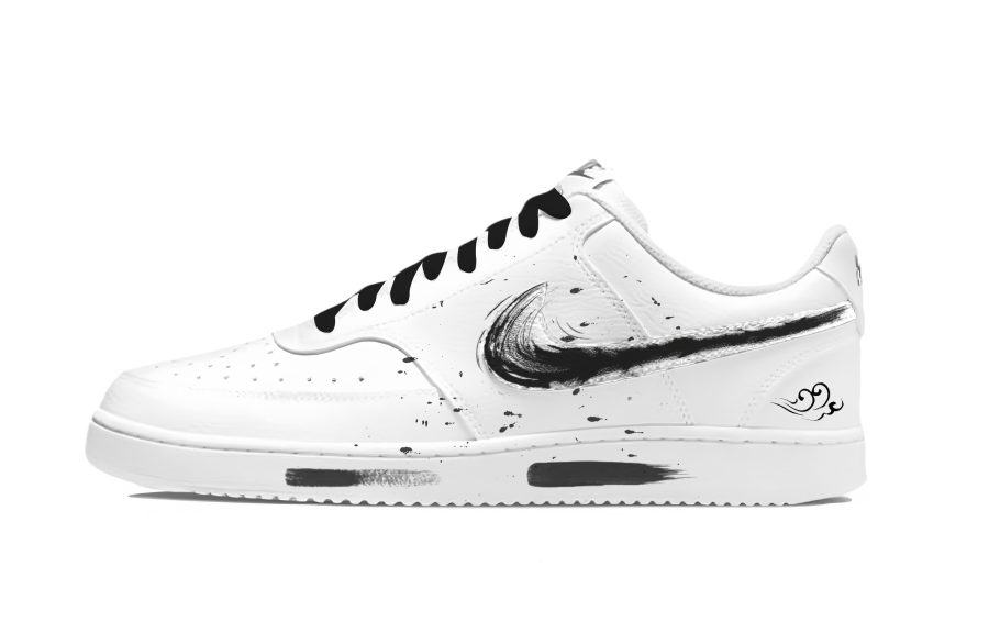 Nike Nike Court Vision 1 Shadow Of The Breeze Abrasion Resistant Low top Skateboard Shoes Unisex Black White