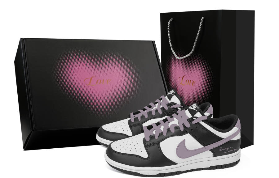 Nike Nike Dunk Witness, Heart Box Abrasion Resistant Low top Skateboard Shoes Unisex Black White