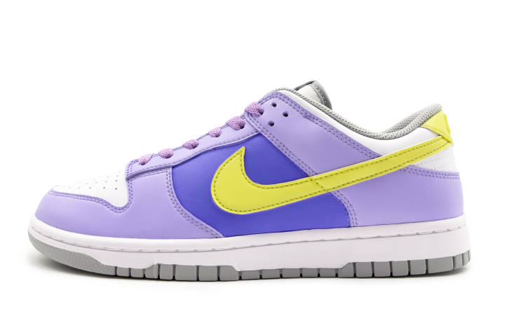 Nike Nike Dunk Abrasion Resistant Low top Skateboard Shoes Unisex Purple White Yellow