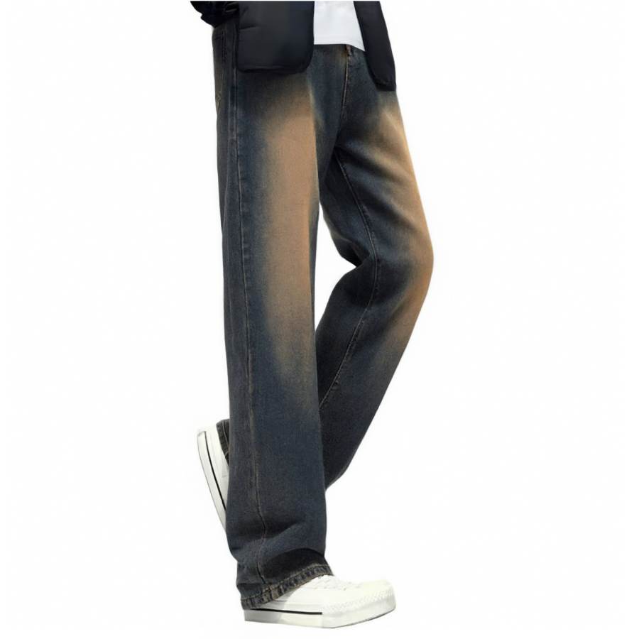 Jeep Jeans Unisex Thickened And Fleece Lined Straight Fit Pants
