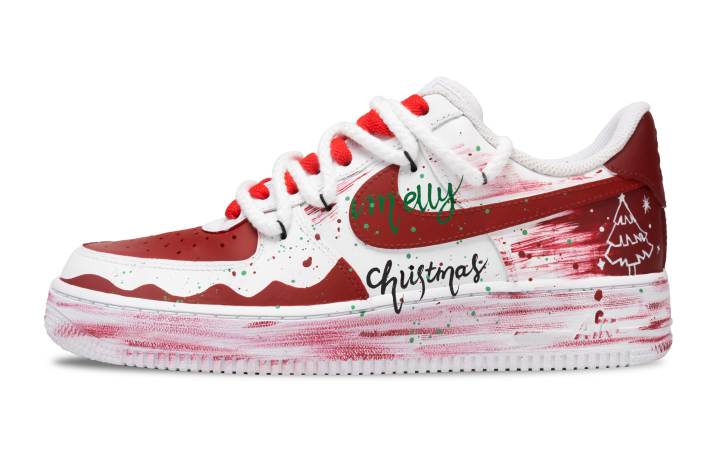 Nike Nike Air Force 1 Slip Resistant Abrasion Resistant Low top Skateboard Shoes Unisex Red