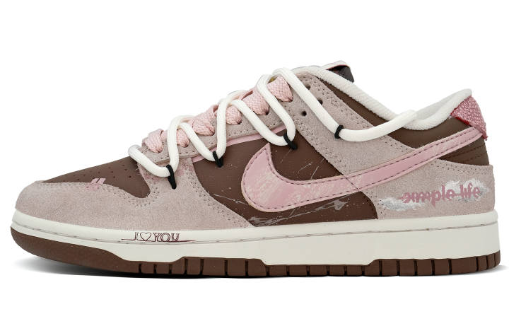Nike Nike Dunk Abrasion Resistant Low top Skateboard Shoes Unisex Pink Umber