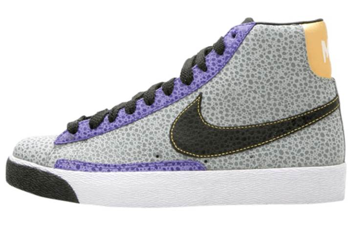 Nike Nike Blazer Non slip Lightweight Mid top Skateboard Shoes Men's Gray Black Purple