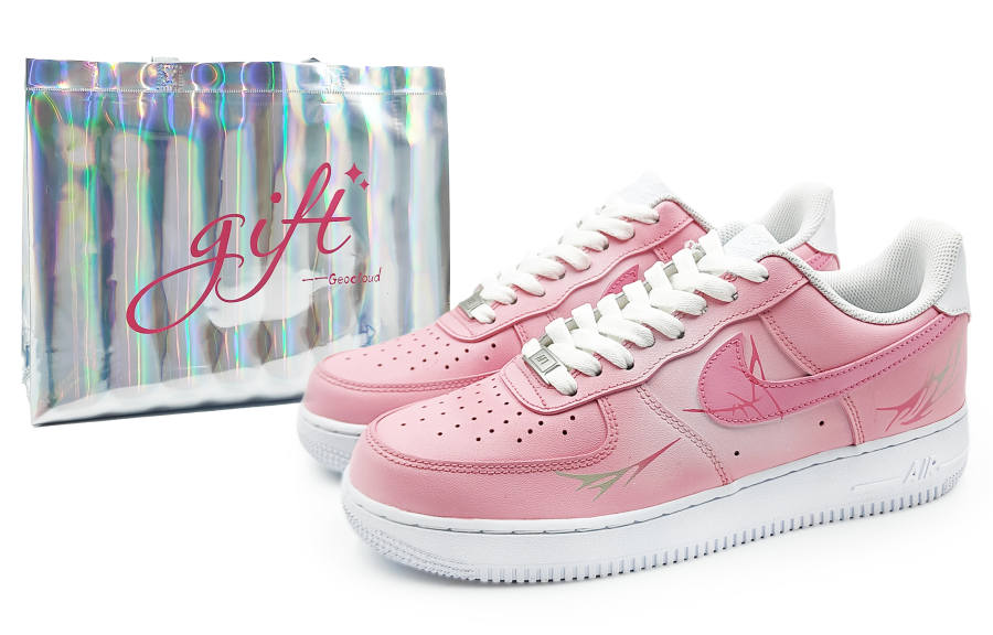 Nike Nike Air Force 1 Abrasion Resistant Low top Skateboard Shoes Men's Pink White