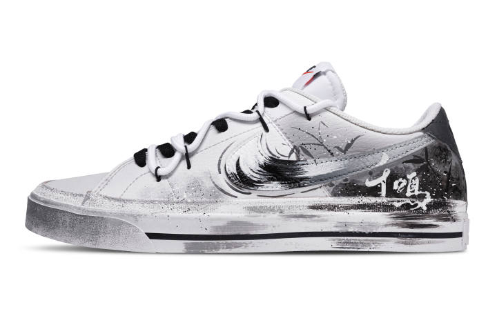Nike Nike Court Legacy Forest Bird Chorus Lightweight And Breathable Low top Skateboard Shoes Unisex Black White