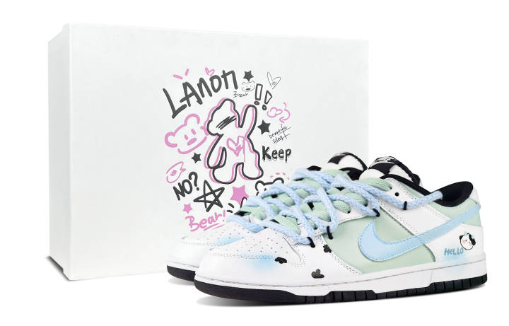 Nike Nike Dunk Milk Salt Mint Abrasion Resistant Low top Skateboard Shoes Unisex Blue Green