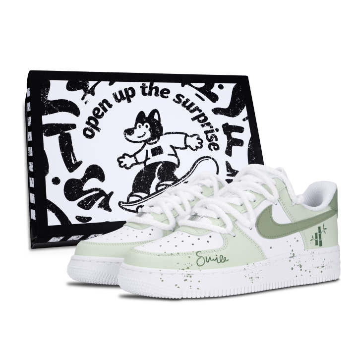 Nike Nike Air Force 1 Air Force 1, Green Shade Bamboo Abrasion Resistant Abrasion Resistant Low top Skateboard Shoes Unisex