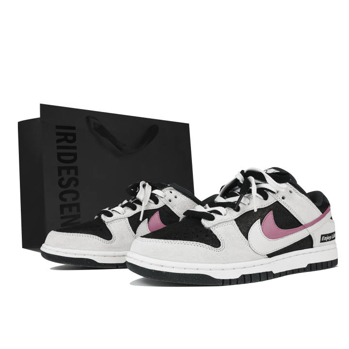 Nike Nike Dunk Slip Resistant Abrasion Resistant Low top Skateboard Shoes Unisex Black Pink