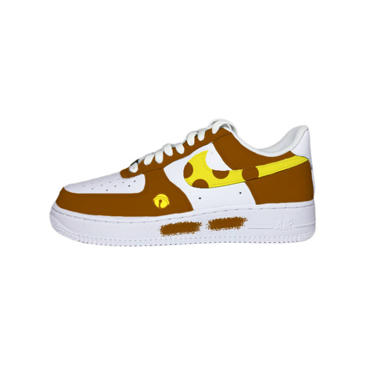 Nike Nike Air Force 1 Bell Low top Skateboard Shoes Women's White Brown Yellow