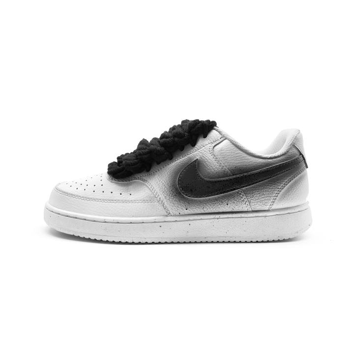 Nike Nike Court Vision 1 White Day Fireworks, Black Cushioning Low top Skateboard Shoes Unisex White Black