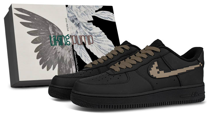 Nike Nike Air Force 1 Coverage Low top Skateboard Shoes Unisex Black Brown