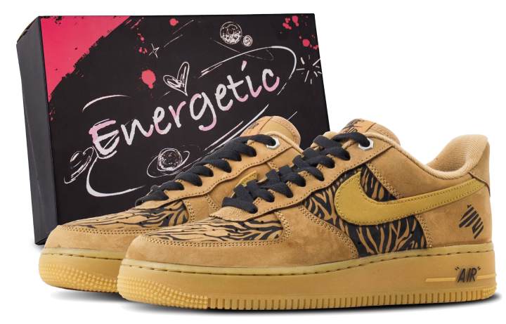 Nike Nike Air Force 1 Adventure Zebra, Box Thermal Abrasion Resistant Low top Skateboard Shoes Unisex Brown