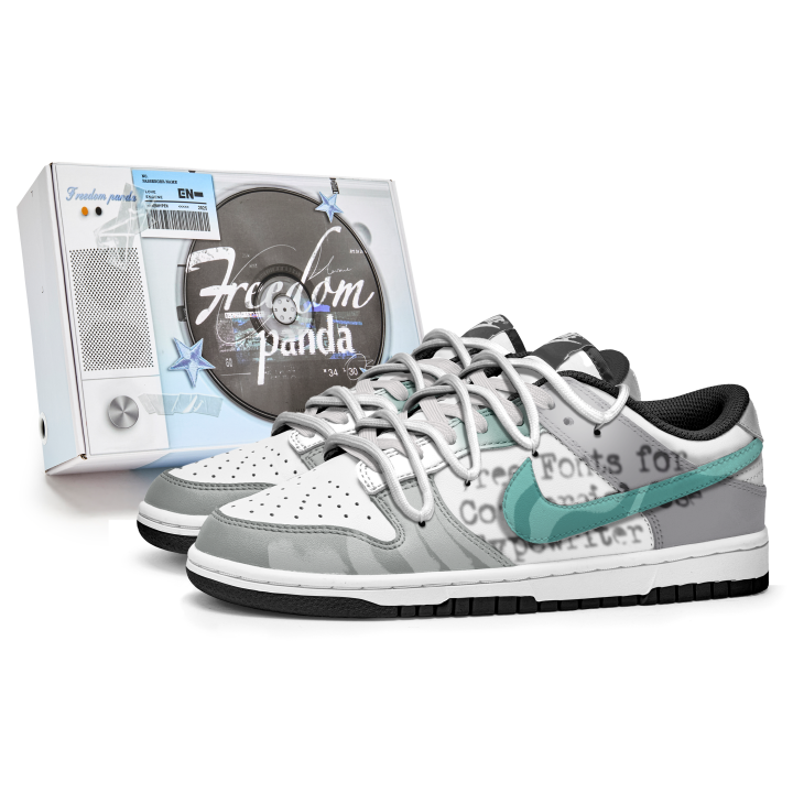 Nike Nike Dunk Slip Resistant Abrasion Resistant Low top Skateboard Shoes Unisex Gray Blue