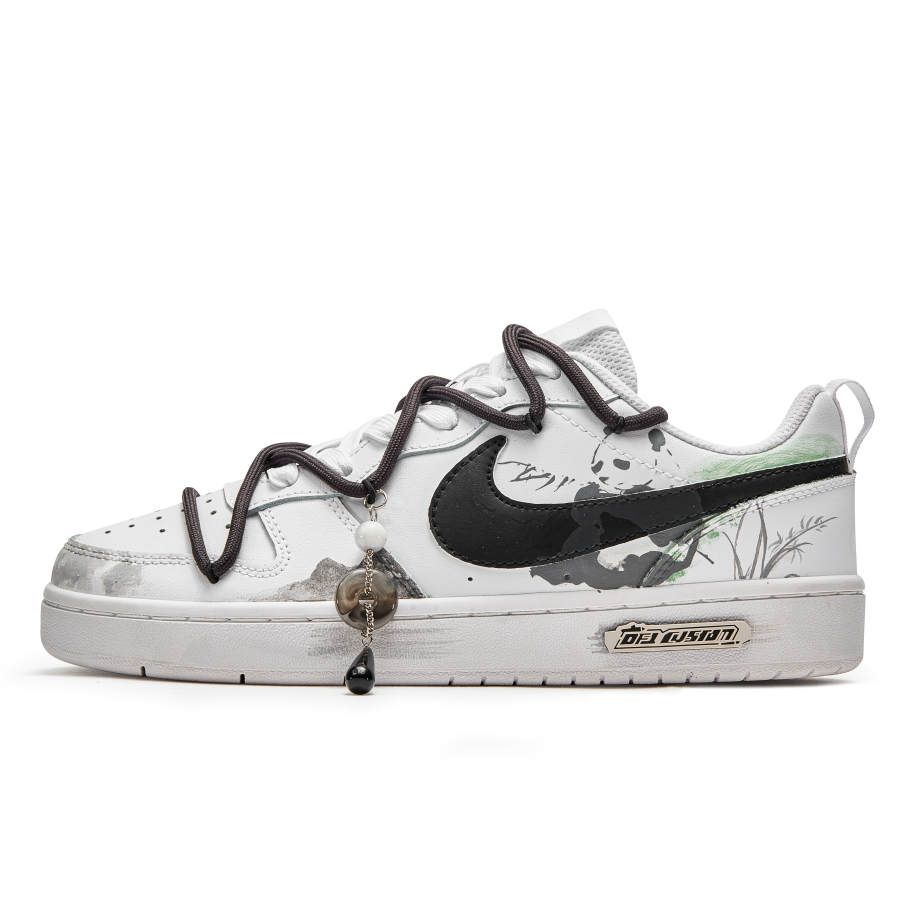 Nike Nike Court Borough Freedom Panda, Black White Slip Resistant Low top Skateboard Shoes GS Black White