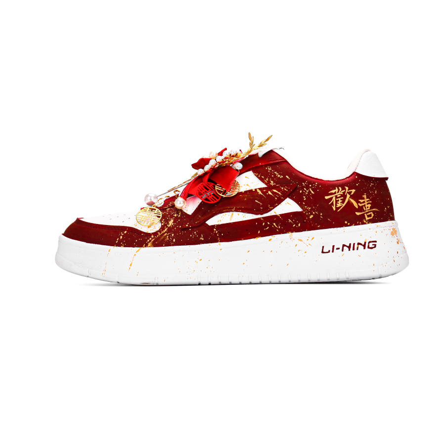 Li-Ning Li Ning Floating Boat Slip Resistant, Abrasion Resistant, Lightweight Low top Skateboard Shoes Unisex Red