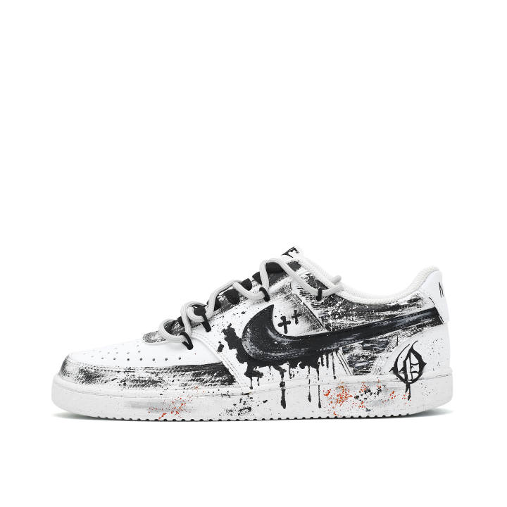 Nike Nike Court Vision 1 Dark & Endless Abrasion Resistant Low top Skateboard Shoes Unisex Black White