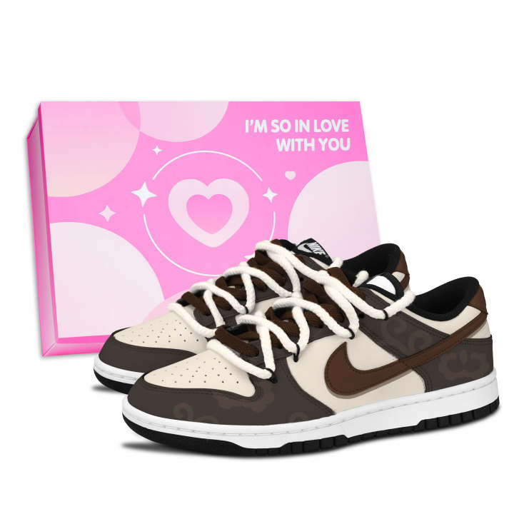 Nike Nike Dunk Black White, Cloud Pattern Brown Style Slip Resistant Abrasion Resistant Slip Resistant Abrasion Resistant