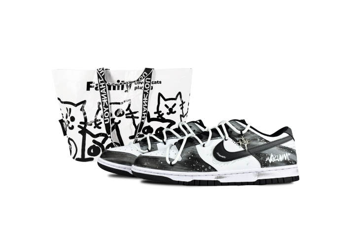 Nike Nike Dunk Memory Fragment Abrasion Resistant Low top Skateboard Shoes Unisex Black White