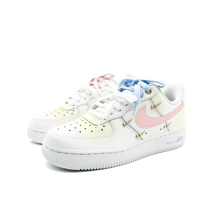 Nike Nike Air Force 1 Abrasion Resistant Low top Skateboard Shoes Women's Yellow Pink